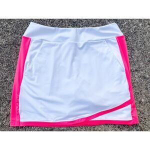 TAIL WHITE LABEL Skort Skirt Women’s S GOLF TENNIS White Coral Wrap Hem 15 Inch